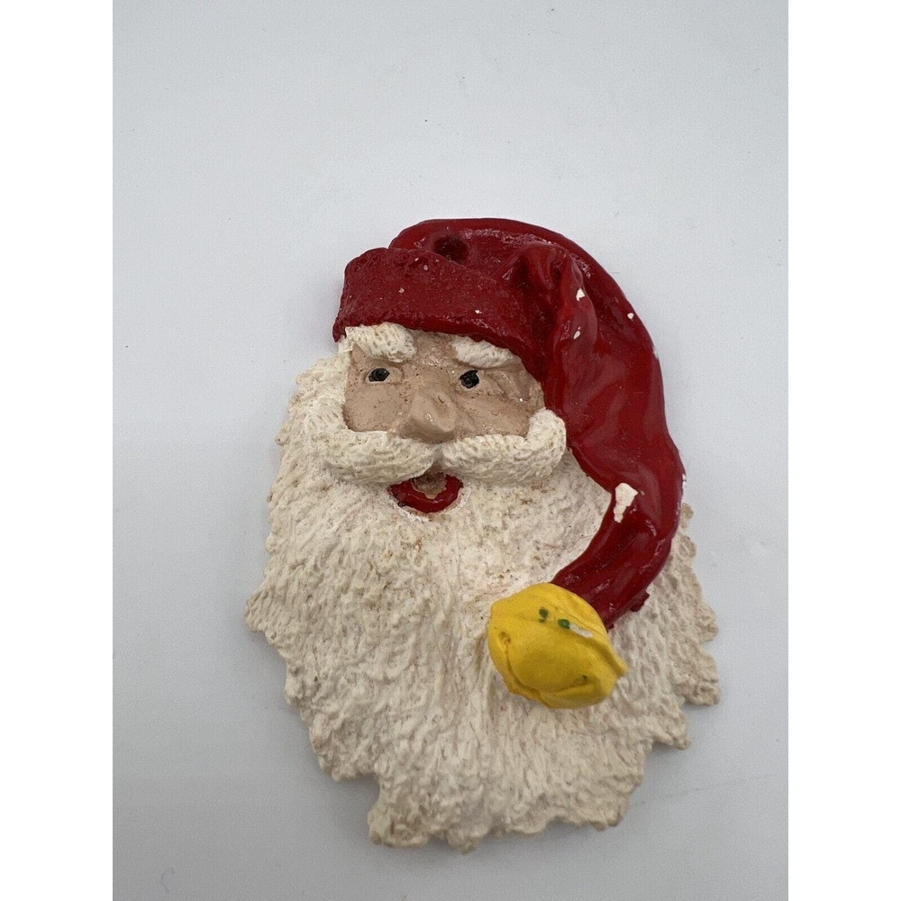 Vintage‎ Home Decoration Christmas Santa Claus Face Wall Hanging Plaque - 3.25"